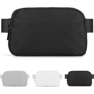 Fanny Pack Black Belt Bag for Women and Men, Fashionable Waterproof Waist Pack with Adjustable Strap for Traveling, Hiking, Jogging, Cycling （Black）