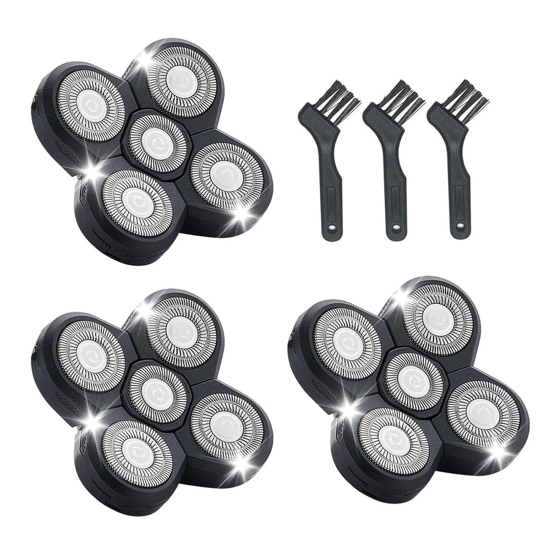 3PCS Shaver Replacement Blades Compatible with Freedom Bald Men Head Shaver Kit, 5 Head Shaver Heads for Bald Men Head and Face Electric Razor Shaver Replacement