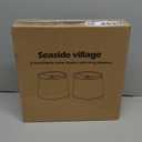 Lampshades Set of 2, Drum Lampshades 11.6" Top x 12.6" Bottom x 9.8" High, Seaside village Medium Lampshades (Spider Fitter), Beige Lampshades Natural Linen Hand Crafted, Easy Assembly Required