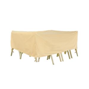 Outdoor Furniture Covers, Rectangular patio table cover, Waterproof for Outdoor patio set cover, Dining table cover, 86" W x 47" D x 31" H Beige & Coffee