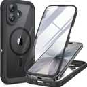 Miracase for iPhone 17 Case 6.3'', Full-Body Bumper Military Drop Protection Outdoor Phone case with Built-in Glass Screen &Camera Control, Easy Installation, No Gap, Compatible with MagSafe, Black