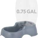 Petmate Pet Cafe Cat and Dog Gravity Water Dispenser - Water Bowl for Cats and Dogs, USA Made, 0.75 GAL, Pearl Gray