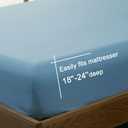 SONORO KATE Bed Sheet Set Super Soft Microfiber 1800 Thread Count Luxury Egyptian Sheets Fit 18-24 Inch Deep Pocket Mattress Wrinkle-4 Piece (Lake Blue, King)