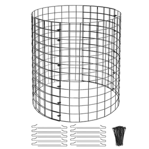 15 Pack Metal Plant Protector, Metal Plant Protection Cages (13" Dia x 14.2H) to Keep Animals Out, for The Garden Protection of Flowers, Saplings, Fruits Vegetables, Black