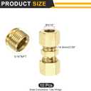 uxcell 10Pcs Brass Compression Tube Fitting, 5/16" Tube OD x 5/16" Tube OD Connector Straight Coupling Adapter Union Fittings
