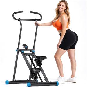 Stair Stepper for Home Gym, 350 lbs Capacity Cardio Machine with Adjustable Height, Non-Slip Pedals, LCD Display, Foldable Design for Full Body Workout for Women Men