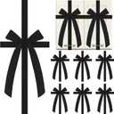 6 Pcs Christmas Velvet Cabinet Door Bows and Ribbons Large Christmas Door Cabinet Bows for Gifts Xmas Cabinets Furniture Kitchen Party Decorations(Black)