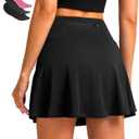 Women's Cycling Skirts 4D Padded Bike Shorts with Pockets High Waist Biking Skort for Road Mountain Bicycle Riding (Large, Black)