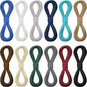 Boao 131 Yards Multicolor Beading Elastic Cord 1mm for Jewelry Making and Sewing Elastic Stretch Bead Cord for Sewing and Bracelets, Necklace, Jewelry Making(Dark Colors)