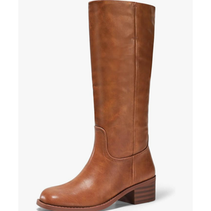 Coutgo Women's Knee High Boots Square Toe Chunky Block Heel Tall Boots Comfortable Low Heel Shoes 8