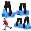 Toddler Ice Skates, Adjustable Double Blade Skates with Hook & Loop Straps for Kids Beginners, Convertible 2-in-1 Double & Single Runner for Winter Training Shoes (Blue)