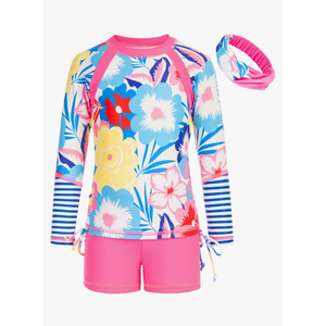 GRACE KARIN Girls Swimsuit Long Sleeve Rashguard Set 2-Piece Bathing Suit, Size 10Y