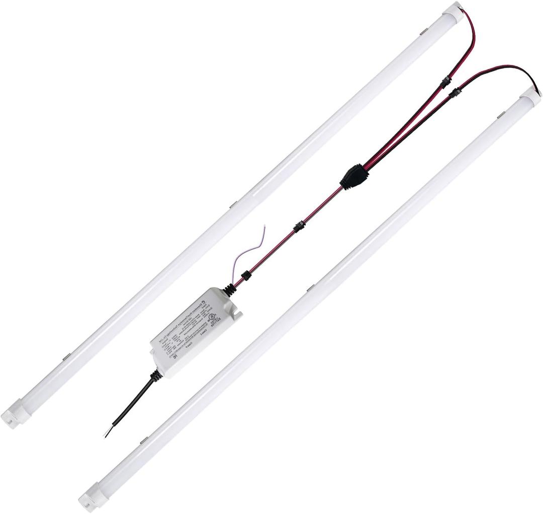 LED Retrofit Kit 2x4 FT,36W Magnetic Troffer Retrofit Kit,4000K Natural White,5400LM Super Bright,0-10V Dimmable,T8 T10 T12 Fluorescent Replacement,UL Cert,Quick Easy Install
