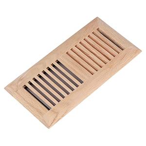 Hardwood White Oak Floor Register, Drop in Vent Cover, 7"×14" Inch with Damper, Unfinished