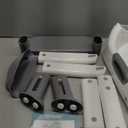 Potty Training Toilet Chair Seat with Step Stool Ladder for Kids and Toddler Boys Girls - Foldable Height Adjustable Children Toilet Training Seat with Safe Handles & Anti-Slip Pads, White-Grey