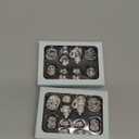 Geiserailie 2 Set 1:12 Dollhouse Miniature Porcelain Tea Cup 30 Pieces Mini Flowers Pattern with Golden Trim Teapot Cup Plate Mini Tea Dollhouse Kitchen Accessories