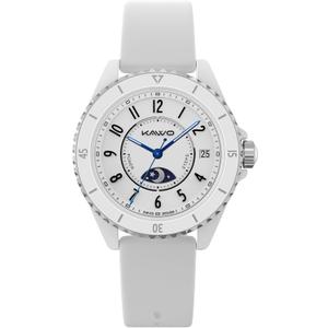 KAVVO Oyster Mini 38mm Bluetooth Smartwatch for Women, 1.1'' Delicate AMOLED Always-On Display, Rotating Bezel, Fitness Tracker with Female Health, Heart Rate Blood Oxygen Monitor(Ceramic White)