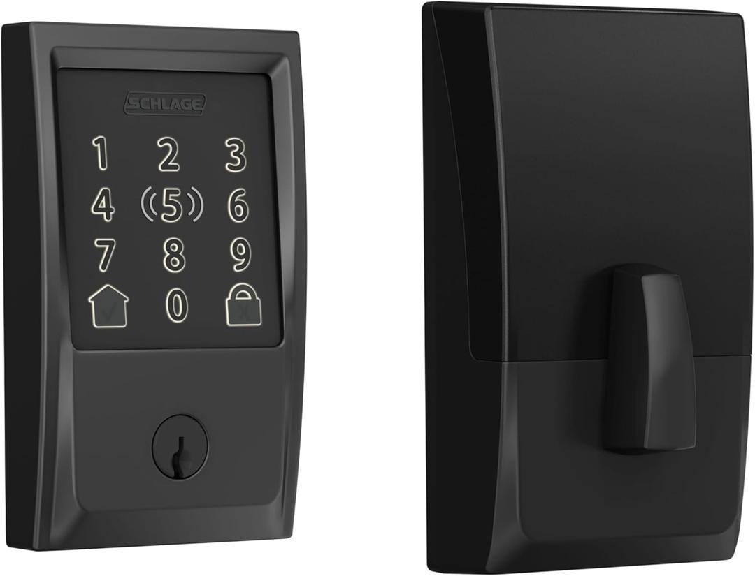Schlage Encode Plus Smart Wi-Fi Lock for Front Door, Keyless Entry Deadbolt, Unlock with Apple Watch, Built-in WiFi and App Control, Easy Install, Alexa & Apple HomeKit Compatible, Matte Black