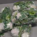 Dolicer 4Pcs 26Ft Artificial Eucalyptus Garlands with Flowers - 8 Roses, Faux Floral Greenery Garlands Fake Flowers Vines for Wedding Table Centerpieces Arch Party Ceremony Backdrop Decor (White)