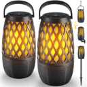 Outdoor Bluetooth Speakers Waterproof Wireless Outdoor Speakers with Flame Lights, Tech Gadgets Gift for Men Dad Her, Multi-Sync up to 100 Speakers, HD Stereo Sound, IPX5 for Patio Porch Party (2 Pack)