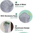 vensovo 12 Inches Galvanized Wall Planters - 2 Packs Metal Tin Vases for Flowers Indoors, Farmhouse Hanging Planter Tall Flower Holder for Country Decor Outdoors, Silver