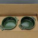 Vicrays Ceramic Soup Bowls with Handles, 24 Oz Porcelain Soup Crocks for French Onion Soup, Cereal, Beef Stew, Chill, Pasta, Pot Pies, Microwave and Oven Safe, Set of 4 (Green)