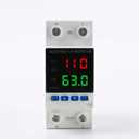 Voltage Protector, AC 110V 220V/DC 80-300V, 1-63A Adjustable Smart Circuit Breaker, Over Voltage & Under Voltage Cut Off, DIN Rail Mount