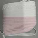 ABenkle Diaper Caddy Organizer - Cotton Rope Nursery Storage Basket for Baby Essentials, Boys & Girls Shower Gift, Changing Table Organizer, Pink (Large)