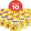 Temptations Birthday Crunchy and Soft Cat Treats Lobster and Beef Flavor, 6.3 oz. Pouch, Pack of 10, Best By: 10/2024