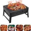 Charcoal Grill, Portable Folding Barbecue Grill BBQ Grill Desk Tabletop Outdoor Stainless Steel Camping Grill for Picnic Garden Terrace Camping Travel(Medium)