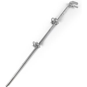 36" Chain Link gate Latch for Double Gate, Heavy Duty Pull Style Latch for 1-3/8" Frame, Galvanized Steel Gate Ground Bolt for Secure Fencing