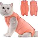 Avont Cat Recovery Suit - Kitten Onesie for Cats After Surgery, Cone of Shame Alternative Surgical Spay Suit for Female Cat, Post-Surgery or Skin Diseases Protection -Coral(M)