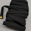 Garden Hose 50ft, Non-Expanding, Lightweight, Leak-Proof Metal interface, No-Knots, Portable, Wear-Resistant, Sturdy, Flexible, 3/4GHT, Water Hose for Yard, Garden (Black)