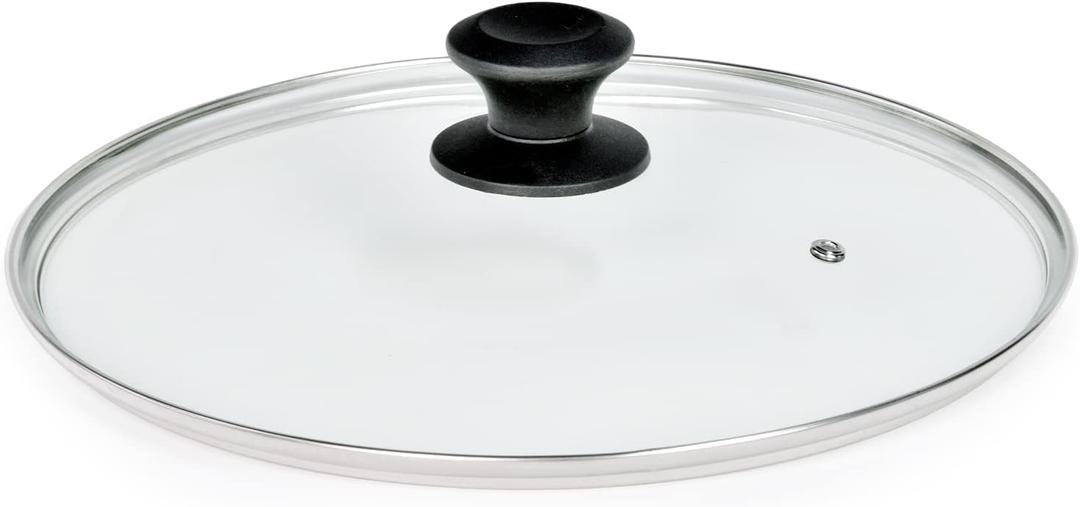 11 In Glass Lid for Frying Pan, Tempered Replacement Cover Compatible with All 11 Inches Cookware for Skillets, Round Cast Iron, Cast Aluminium, Stainless Steel Pans &Pots