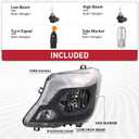 Headlight Headlamp Assembly Compatible for 2014 2015 2016 2017 2018 Mercedes Sprinter 2500 3500 Left Driver Side 9068202861 9068206000