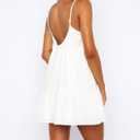 Babydoll Dress for Women Spaghetti Strap Swing Dresses Sleeveless Short Flowy Dress Summer Loose Sundress (White)