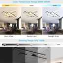 Modern Ceiling Light for Living Room Large Geometric Modern Led Ceiling Light Fixture Dimmable with Remote Controller Flush Mount Led Light Fixture, X-large,l41xw40in