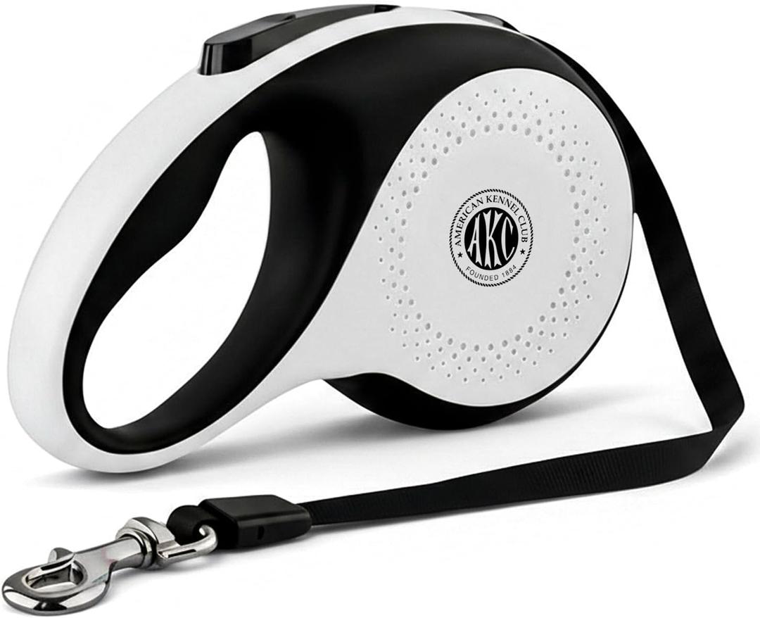 American Kennel Club Retractable Dog Leash, 16.4ft, Tangle-Free, Ergonomic Grip, One-Hand Brake, for Medium & Large Dogs up to 66