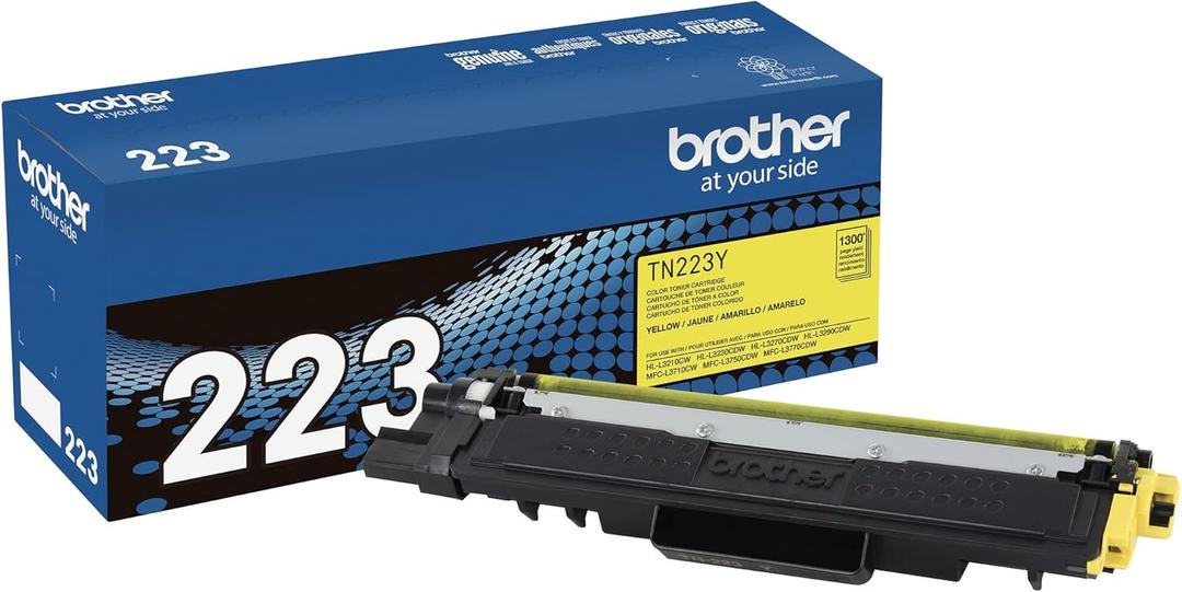 Brother Genuine TN223Y, Standard Yield Toner Cartridge, Replacement Yellow Toner, Page Yield Up to 1,300 Pages, TN223, Amazon Dash Replenishment Cartridge Brother Genuine TN223Y, Standard Yield Toner Cartridge, Replacement Yellow Toner, Page Yield Up to 1,300 Pages, TN223, Amazon Dash Replenishment Cartridge