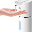 Automatic Liquid Soap Dispenser Bathroom Kitchen, Dish Liquid Soap for Body Shampoo Shower, Gel Hand Free Liquid Wall Mount Touchless Soap Dispenser with 380ml Auto Liquid Dispenser Sylfu (White-liquid-01)