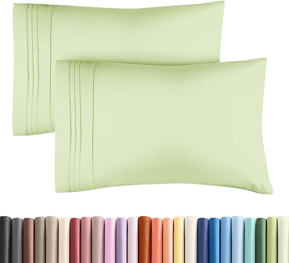 Standard Pillow Cases Set of 2 - Ultra-Soft Hotel Quality Pillowcase Covers - Comfy & Wrinkle Free - Stain and Fade Resistant - Machine Washable Pillow Protectors - 2 Piece Set - Light Sage Green