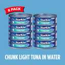 StarKist Chunk Light Tuna in Water, 5 oz (8 Pack) Canned Tuna Fish, Wild Caught, Gluten Free, Ready to Eat, Perfect for Salads, Keto Meals and Snacks, with 20g Protein & 90 Calories Per Serving (EXP 04/24/29)