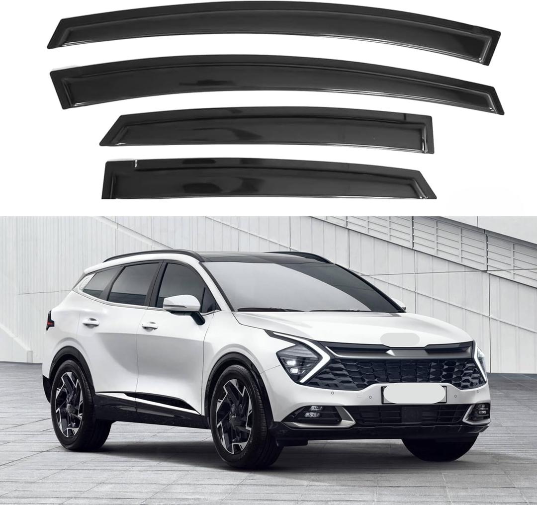 IG Window Visor for Kia Sportage 2023-2024, Rain Guard Tape-On Extra Durable Sun Wind Side Vent Window Deflector, 2023 2024