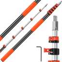 5-24FT Telescoping Extension Pole,Reach 30FT Extension Pole for Cleaning,Multi Purpose Telescopic Pole with 3/4'' Universal Threaded,Lightweight Professional Telescopic Pole for Outdoor Indoor Use