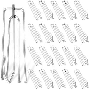 150Pcs Stainless Steel Curtain Pleat Hooks, Traverse Pleater, Drapery Clasp and Pin, Pinch Pleat Shower Curtain, 4 End Curtain Hangers for Window, Door, Bathroom
