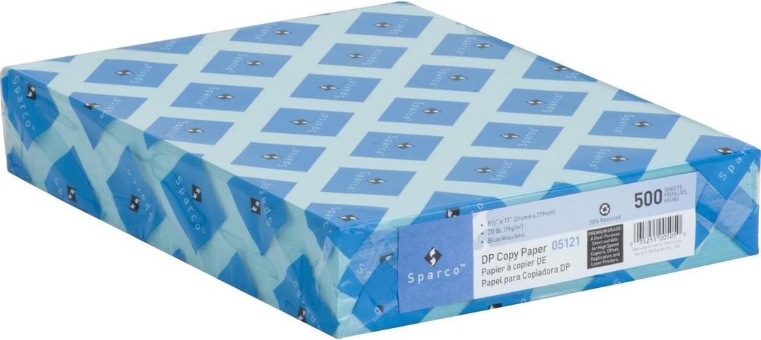 Sparco Premium Copy Paper, 20Lb, 8-1/2"x11", 500/RM, Blue