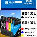 PayForLess LC501XL LC501 Ink Cartridges for Brother LC501 Ink Cartridges 501 501XL for Brother MFC-J1260DW MFC-J1360DW MFC-J1410DW Printer 5 Pack (2 Black, 1 Cyan, 1 Magenta, 1 Yellow)