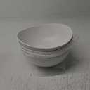 9.6'' Serving Bowls, 84oz Bamboo Fiber Salad Bowl Set of 4, Deep Serving Bowls Set, Large Oval Individual Bowls for Eating Salad/Pasta/Cereal/Pho, Ideal for Home & Restaurant (Matte White)