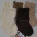 Rustic Personalized Christmas Stockings, 5 Pcs 18 Inch Luxury Thick Plush Faux Fur Stocking, 4 Neutral Colors of White Brown Light Brown, Merry Christmas Home Dcor Xmas Party Decorations Winter Gifts