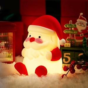 VUIAIUEIA Rechargeable LED Christmas Gift Night Light - 3 Level Dimmable Touch Lamp for Nursery and Kids Room Decor - Perfect Sleep Aid and Gift